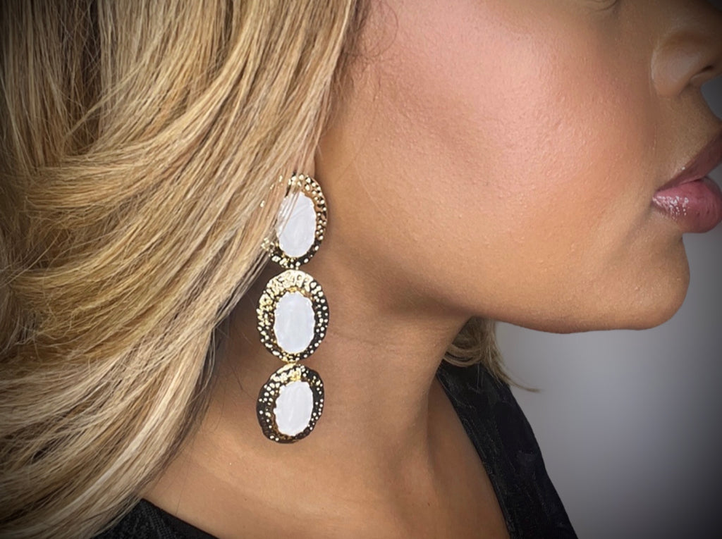 Marble Textured Drop Earrings