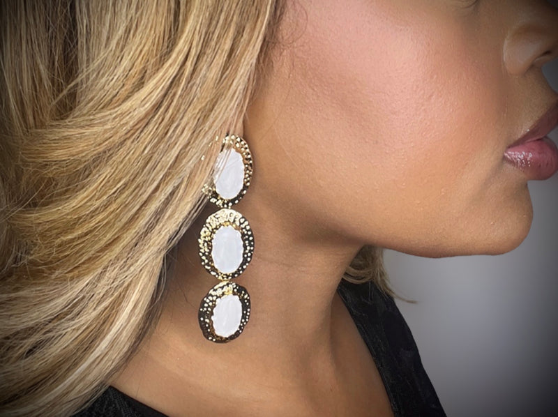 Marble Textured Drop Earrings