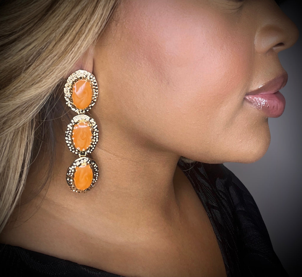 Marble Textured Drop Earrings