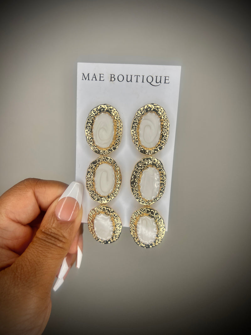 Marble Textured Drop Earrings