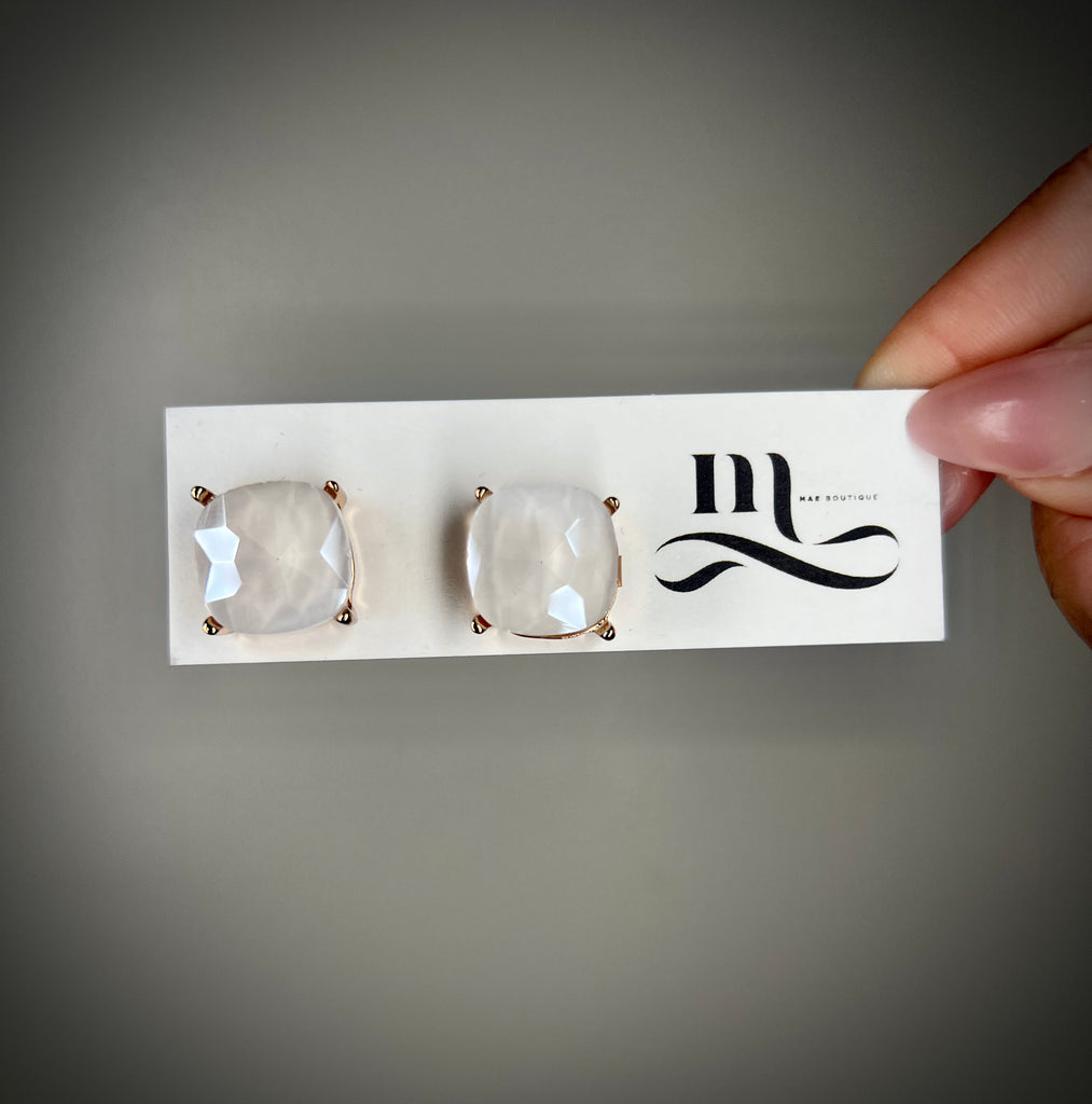 Chic Stud Earrings | WHITE