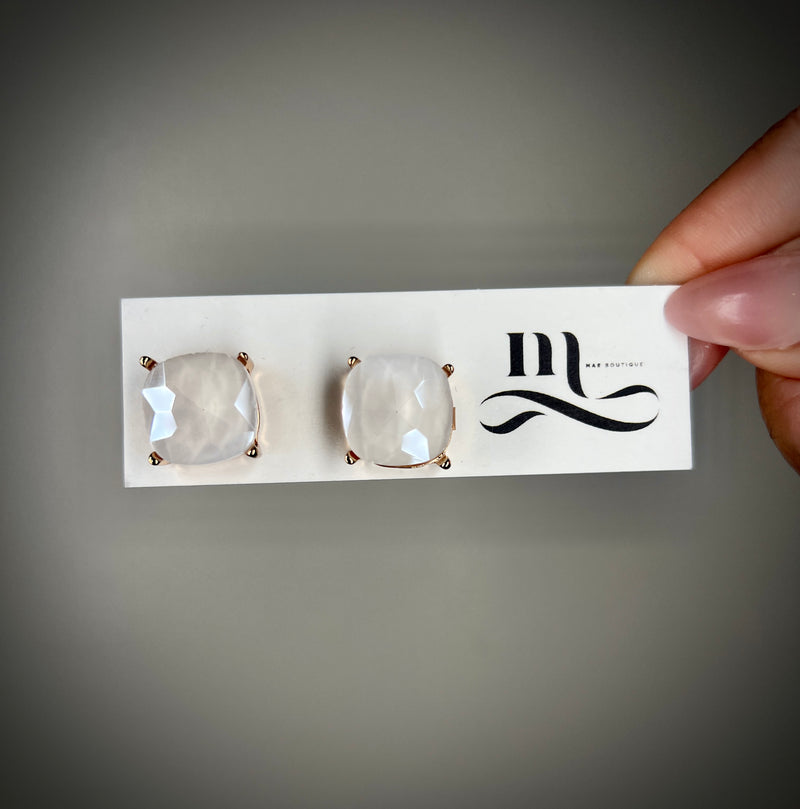 Chic Stud Earrings | WHITE