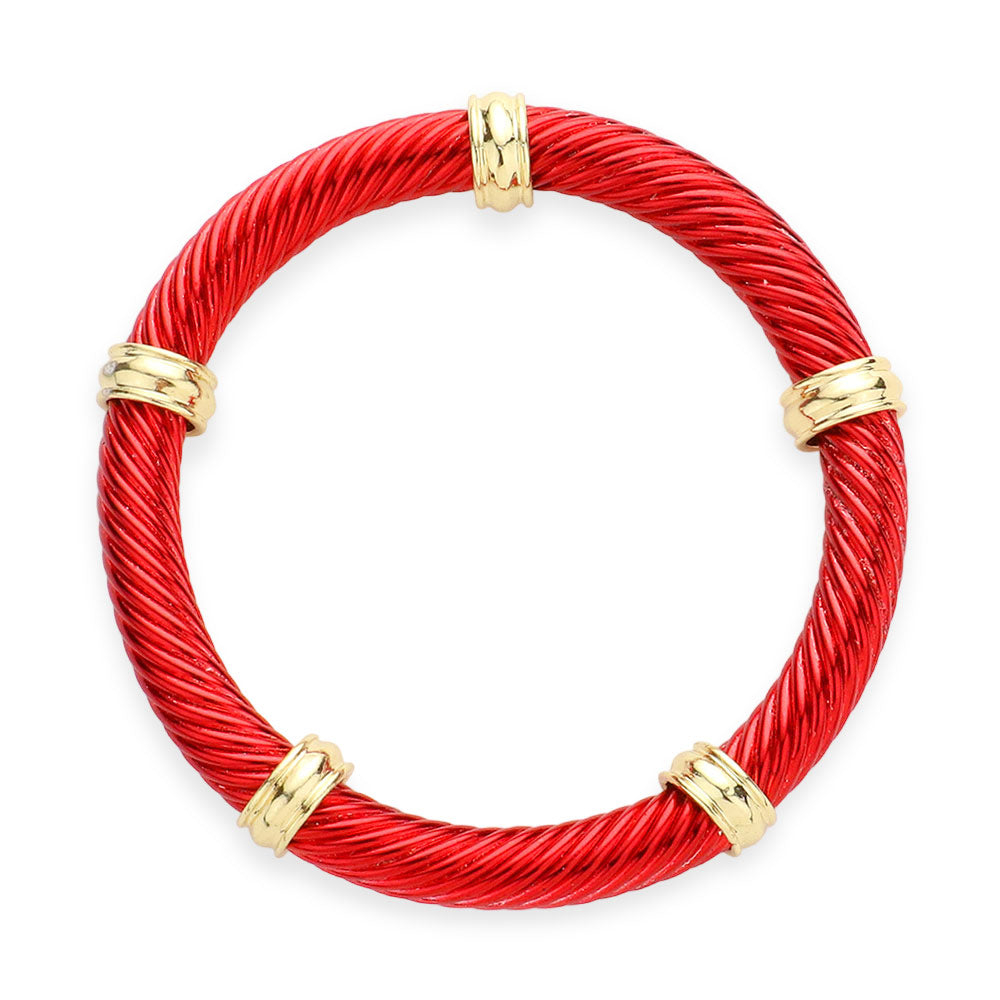 Gold Twist Stretch Bracelet | RED